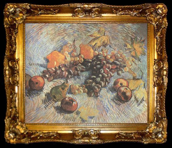 framed  Vincent Van Gogh Still life with Grapes,Apples,Pear and Lemons (nn040, ta009-2